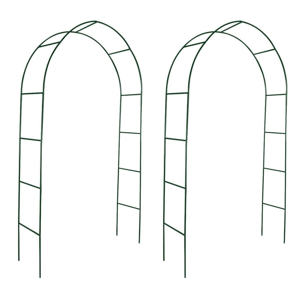Garden arch dark green iron 2 pieces durable garden arch