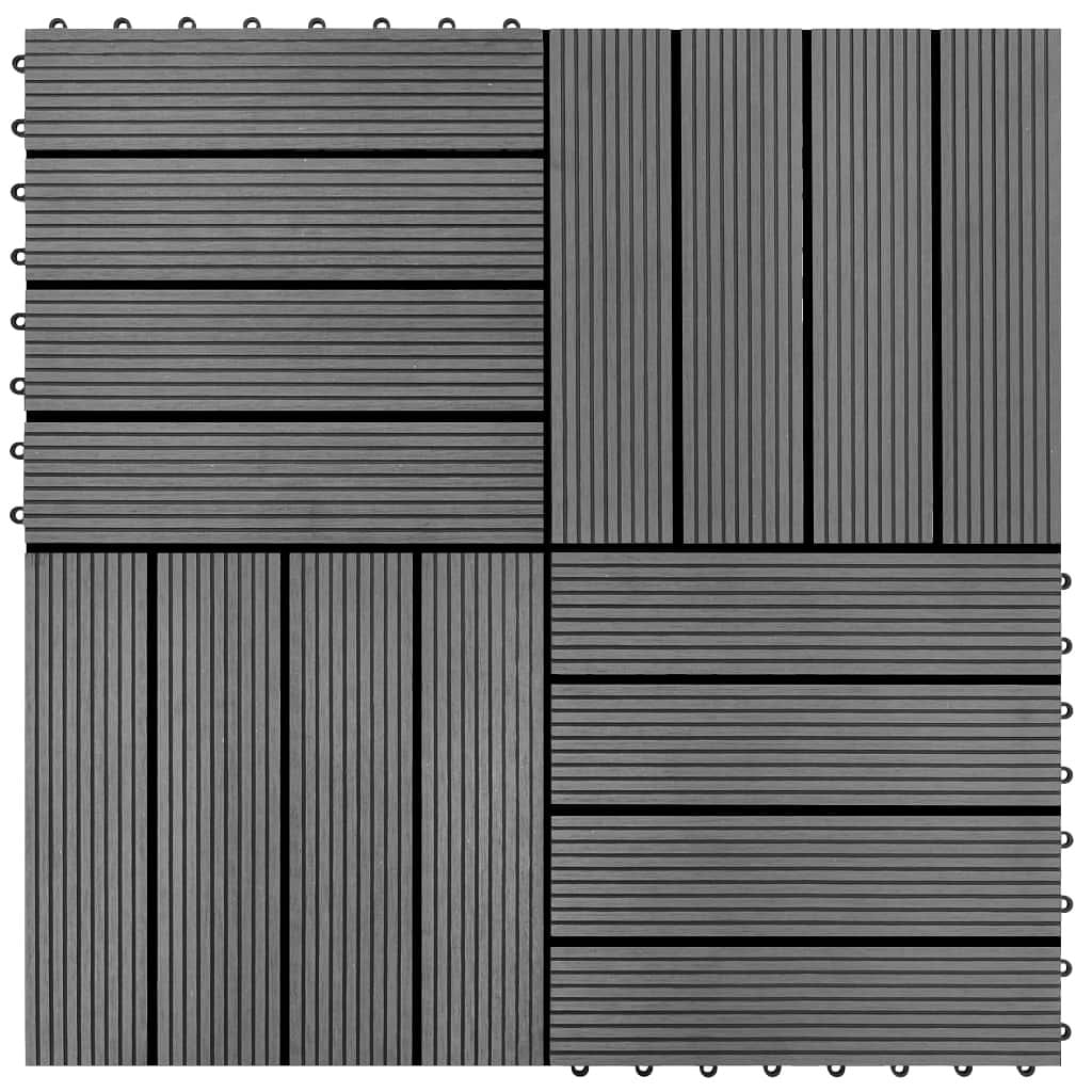 Wpc tiles 11.8"x11.8" 11 pcs 11 ft² gray