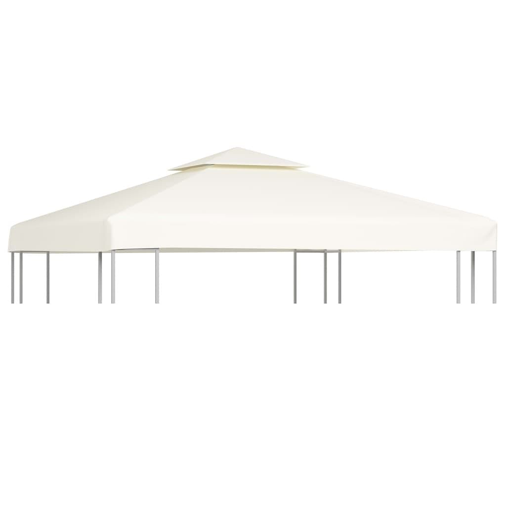 Gazebo canopy cream white polyester, pvc coated 9.8 x 9.8 ft