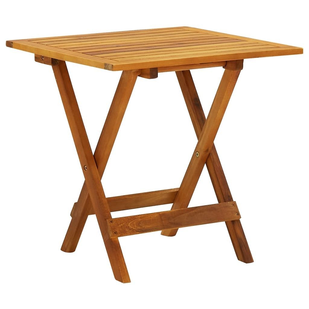 Side table brown solid acacia wood small foldable bistro table