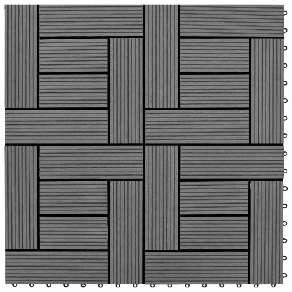 Gray 11 pcs 11.8"x11.8" decking tiles wpc 11 ft²