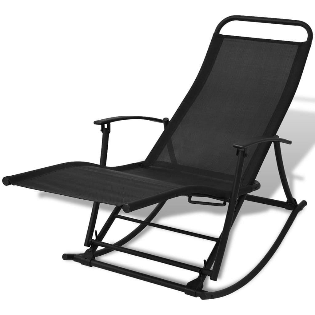 Garden chair black steel standard foldable garden chair