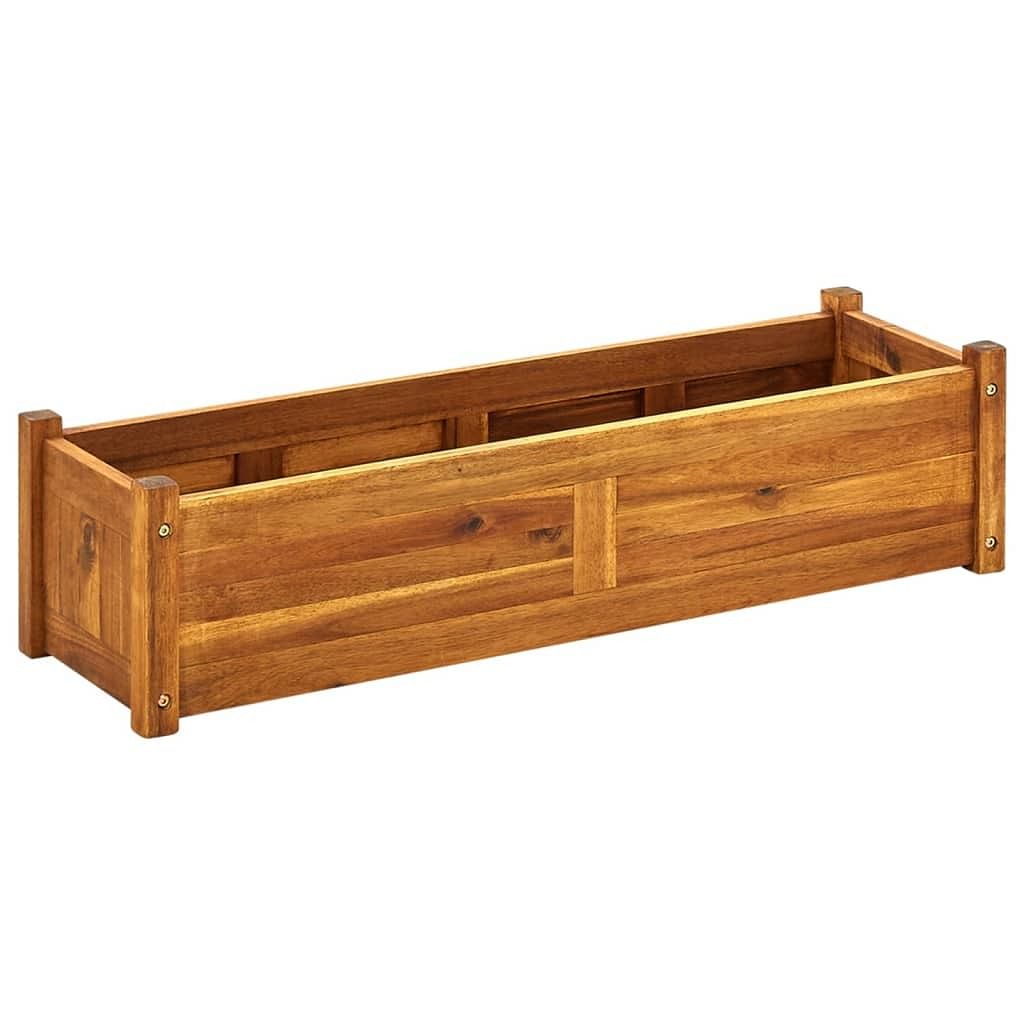 Raised bed brown acacia wood 39.4 x 11.8 x 9.8 in durable