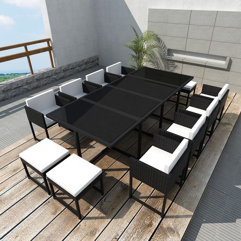 Outdoor dining set black, white