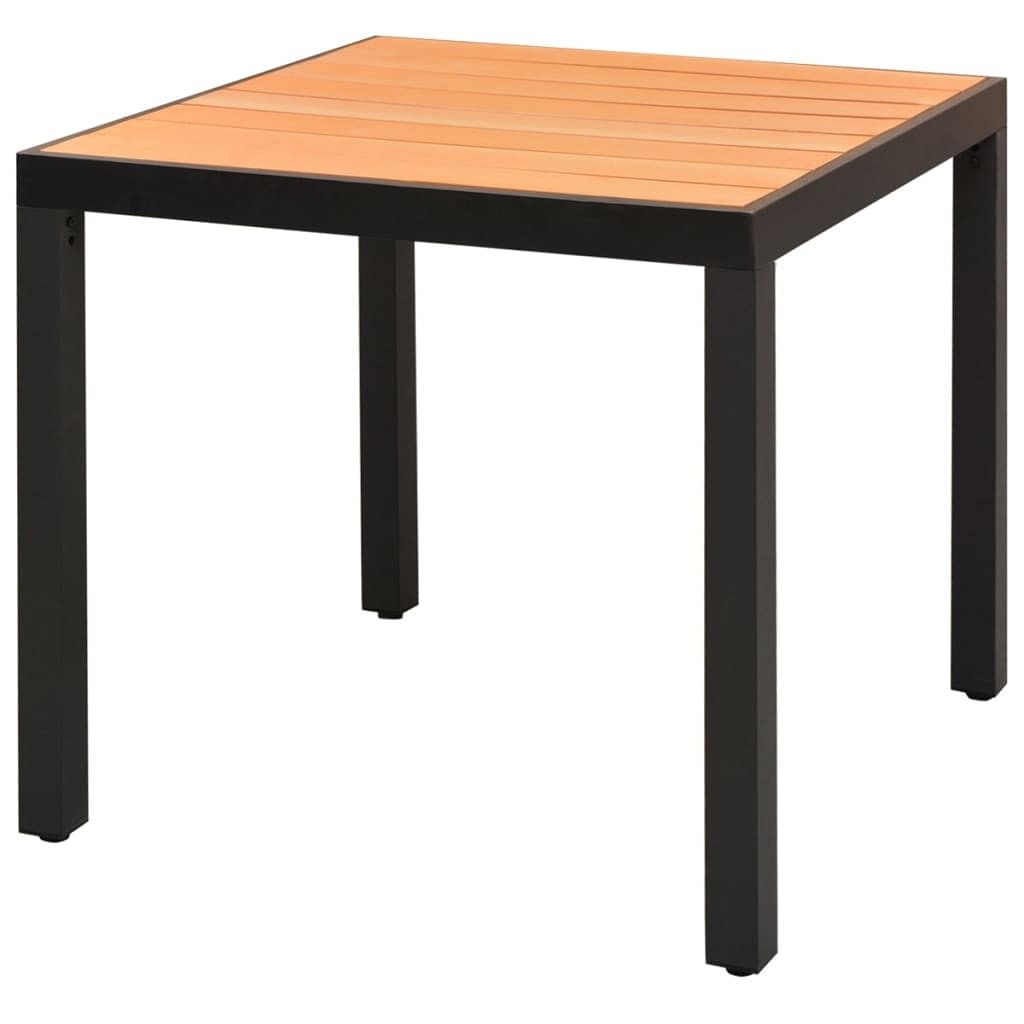 Garden dining table brown wpc and aluminum medium durable