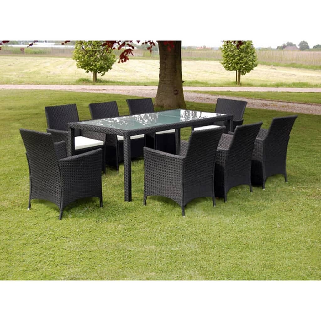 Garden furniture set black