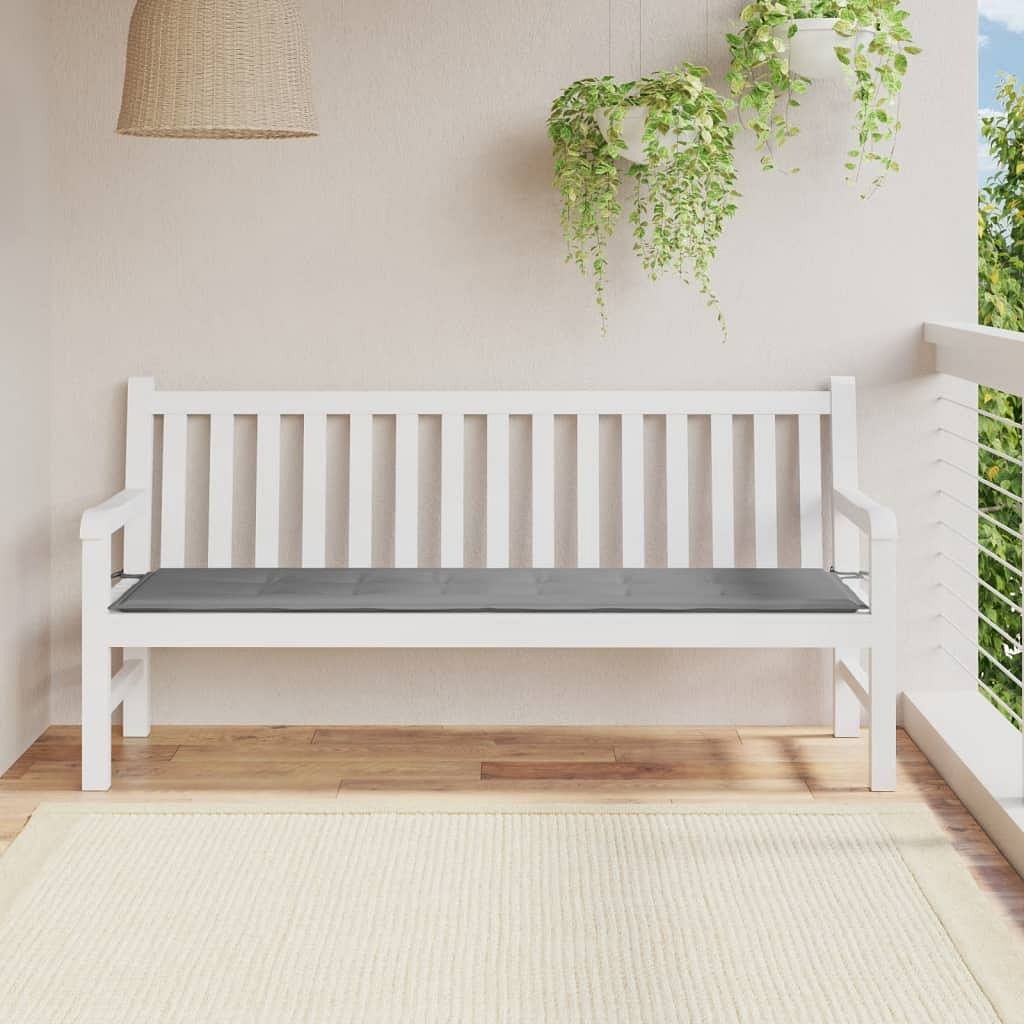 Garden bench cushion grey oxford fabric (100% polyester)