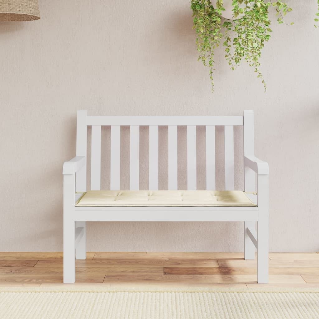 Garden bench cushion cream oxford fabric (100% polyester)