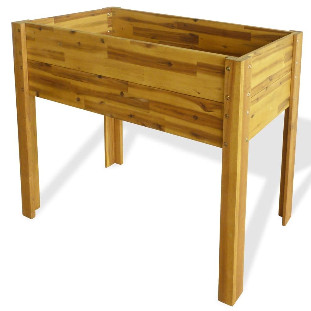 Garden raised bed natural solid acacia wood medium durable