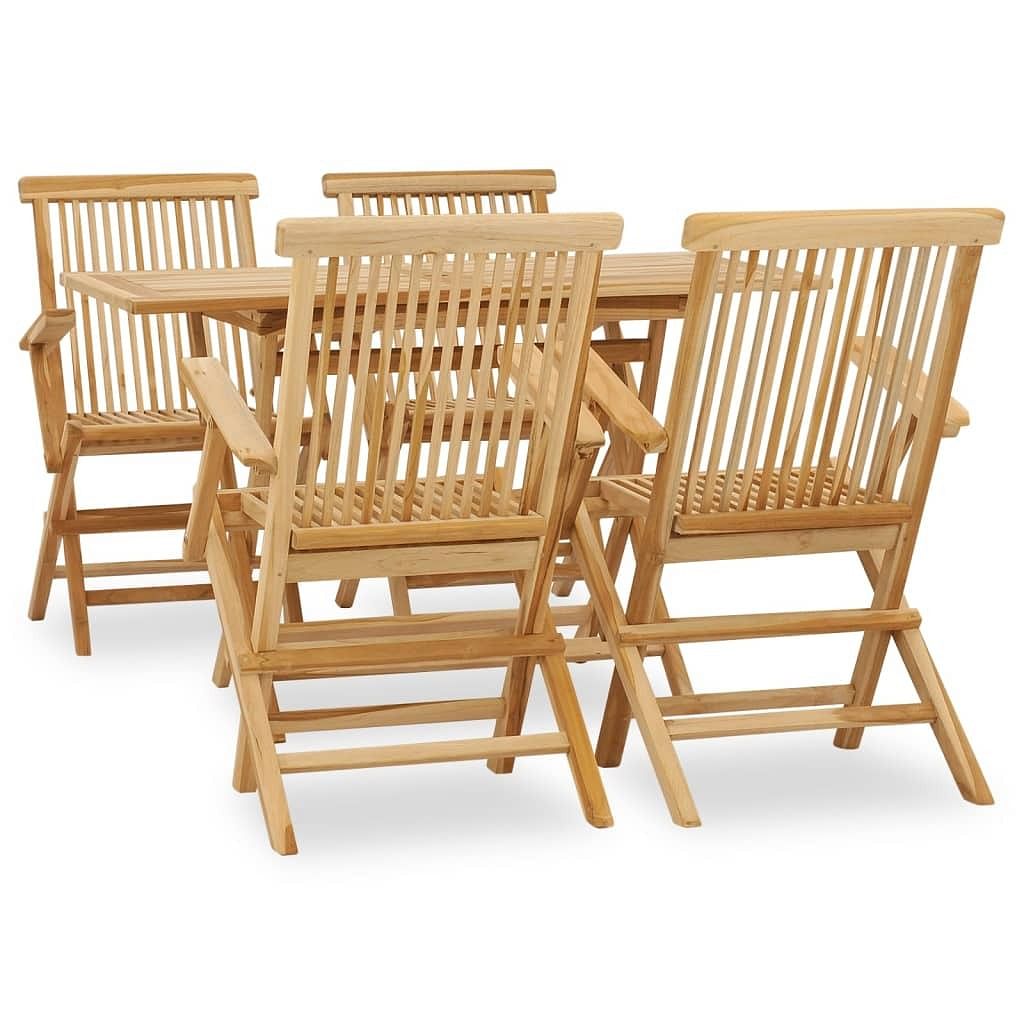 Garden dining set teak fine sanded teak hardwood medium foldable