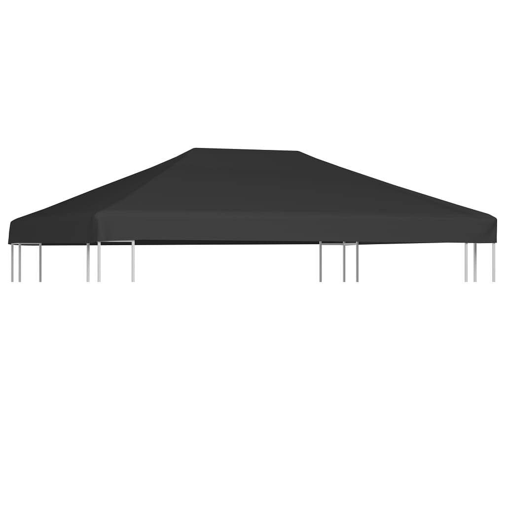 Gazebo top cover grey polyester with pvc coating 13.1 x 9.8 ft