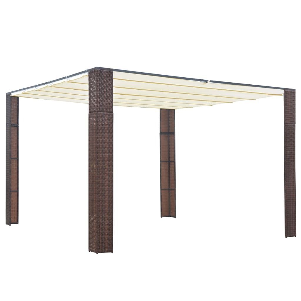 Outdoor gazebo brown and cream