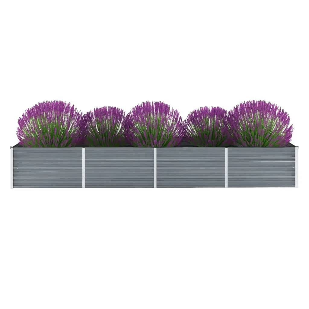 Raised bed grey galvanized steel 126.0 x 31.5 x 17.7 in