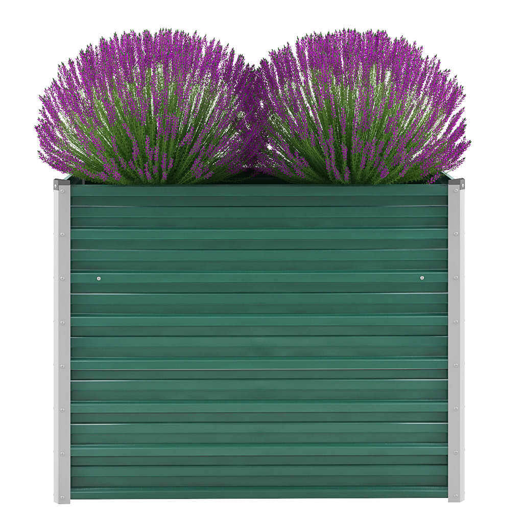 Raised bed green galvanized steel 39.4 x 15.7 x 30.3 in