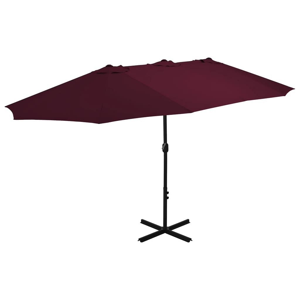 Garden parasol bordeaux red polyester, aluminum extra large