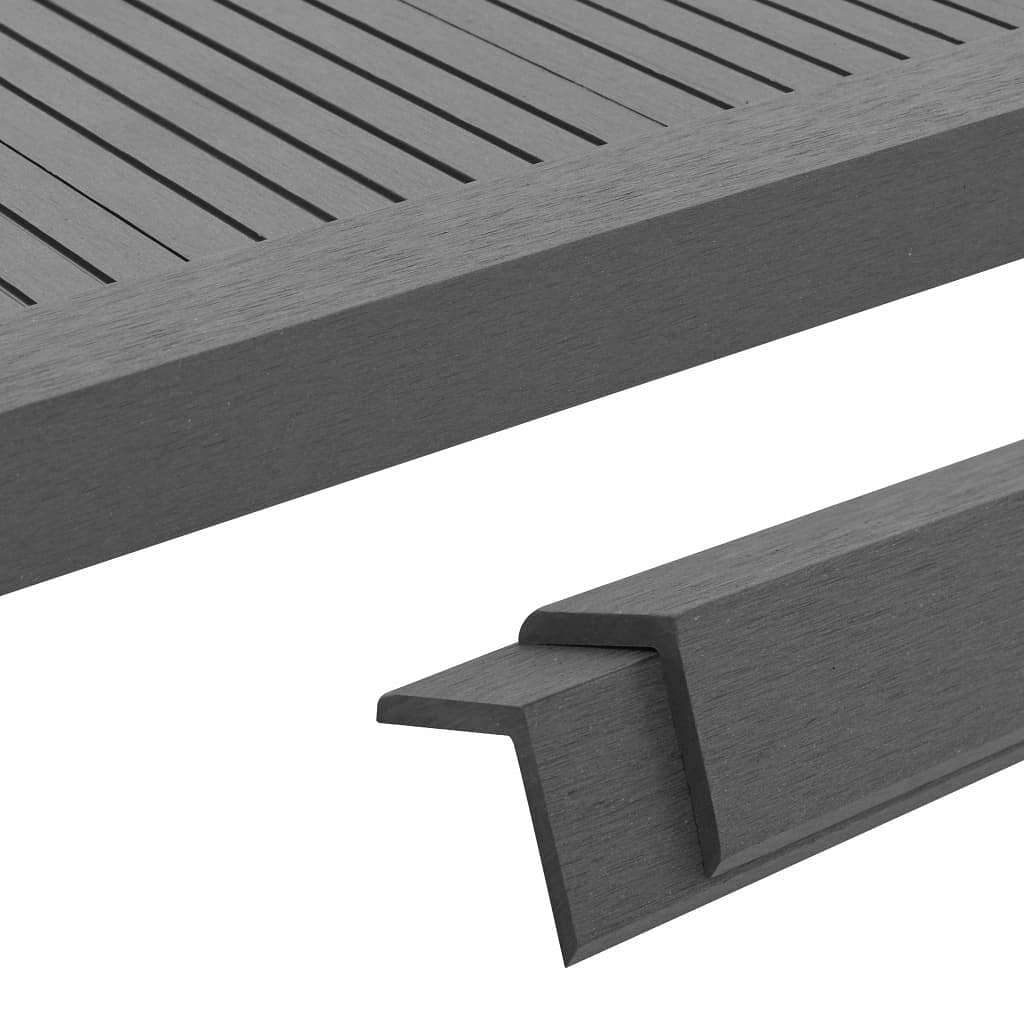 5 pcs decking angle trims wpc 66.9" gray