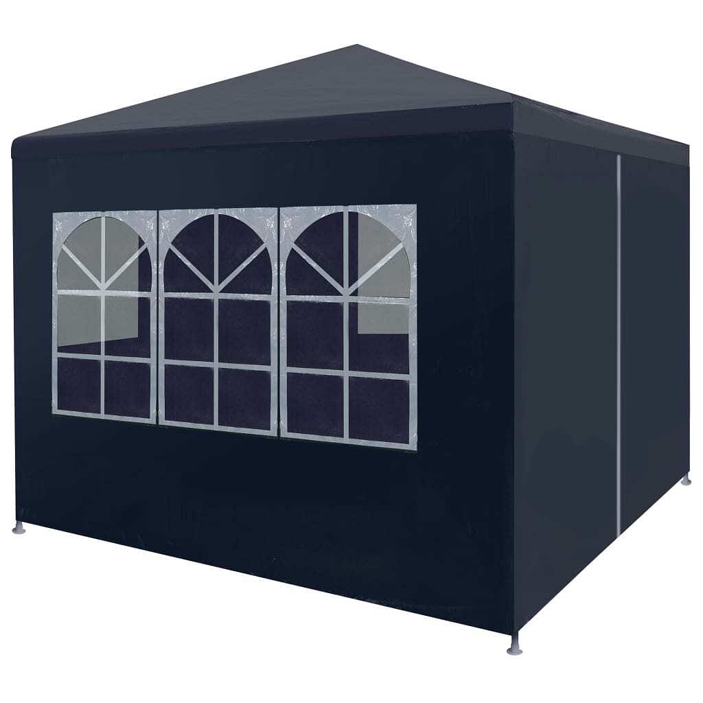 Party tent blue polyethylene roof and side panels