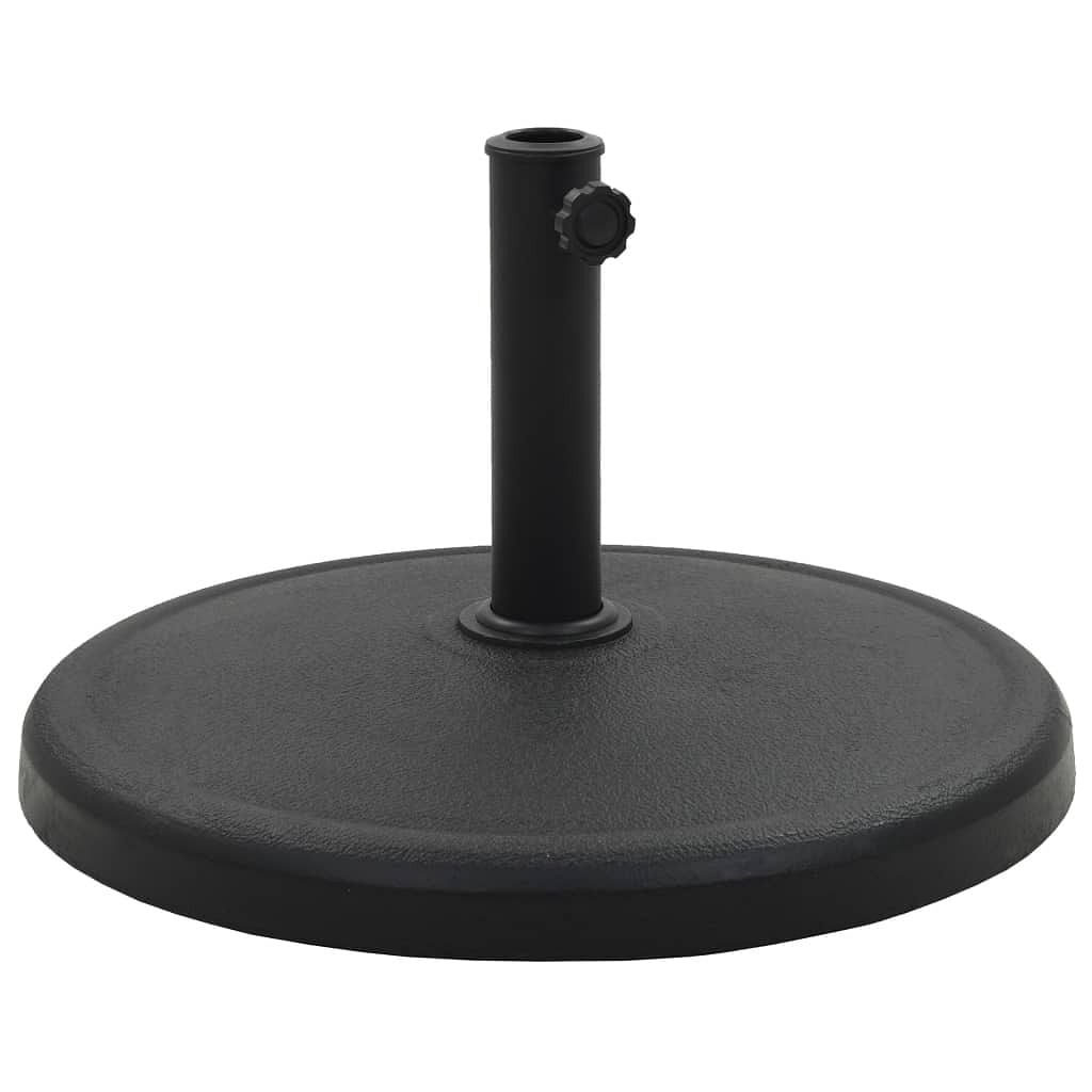 Parasol base black polyresin medium tough parasol base round