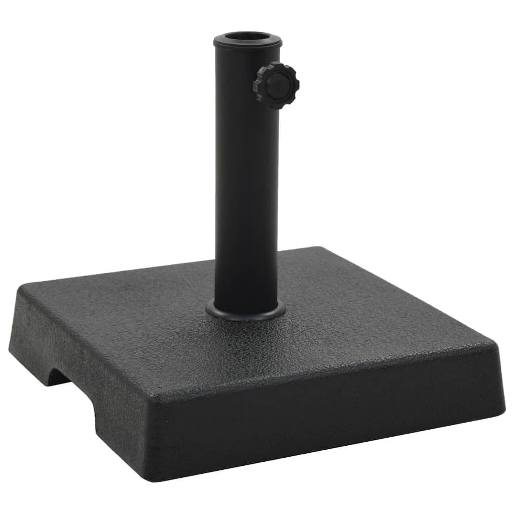 Umbrella base black polyresin 17.6 lb decorative inlays