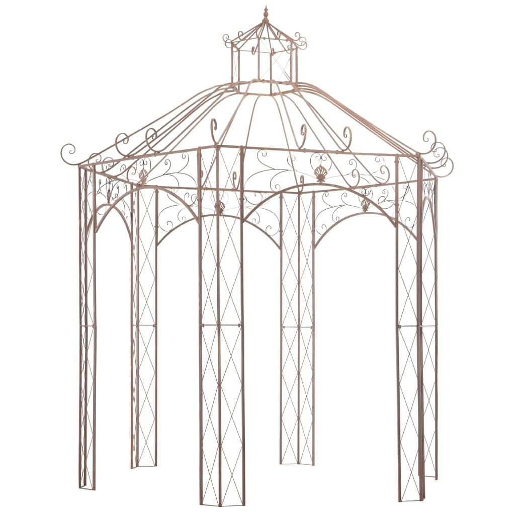 Pavilion antique brown wrought iron 9.8ft decorative inlays