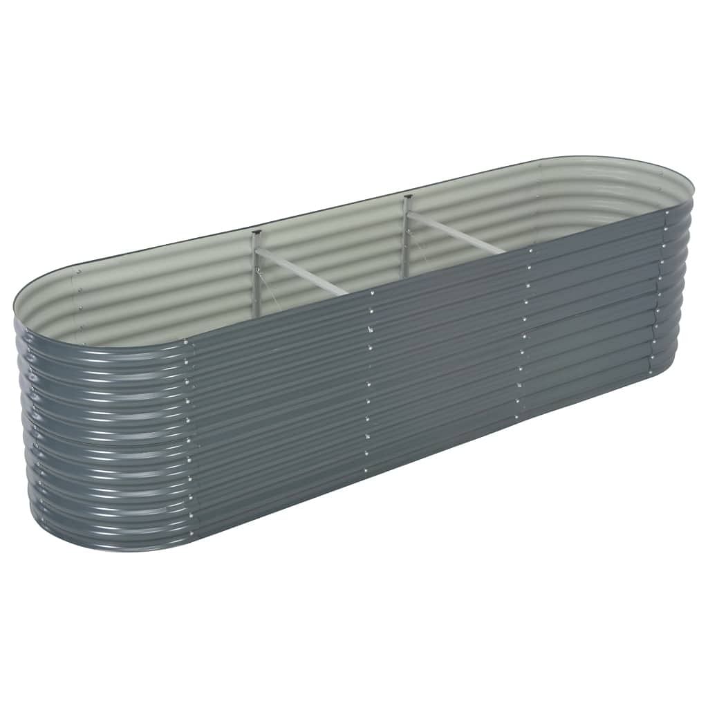 Garden raised bed grey galvanized steel 126.0 x 31.9 x 31.9 in