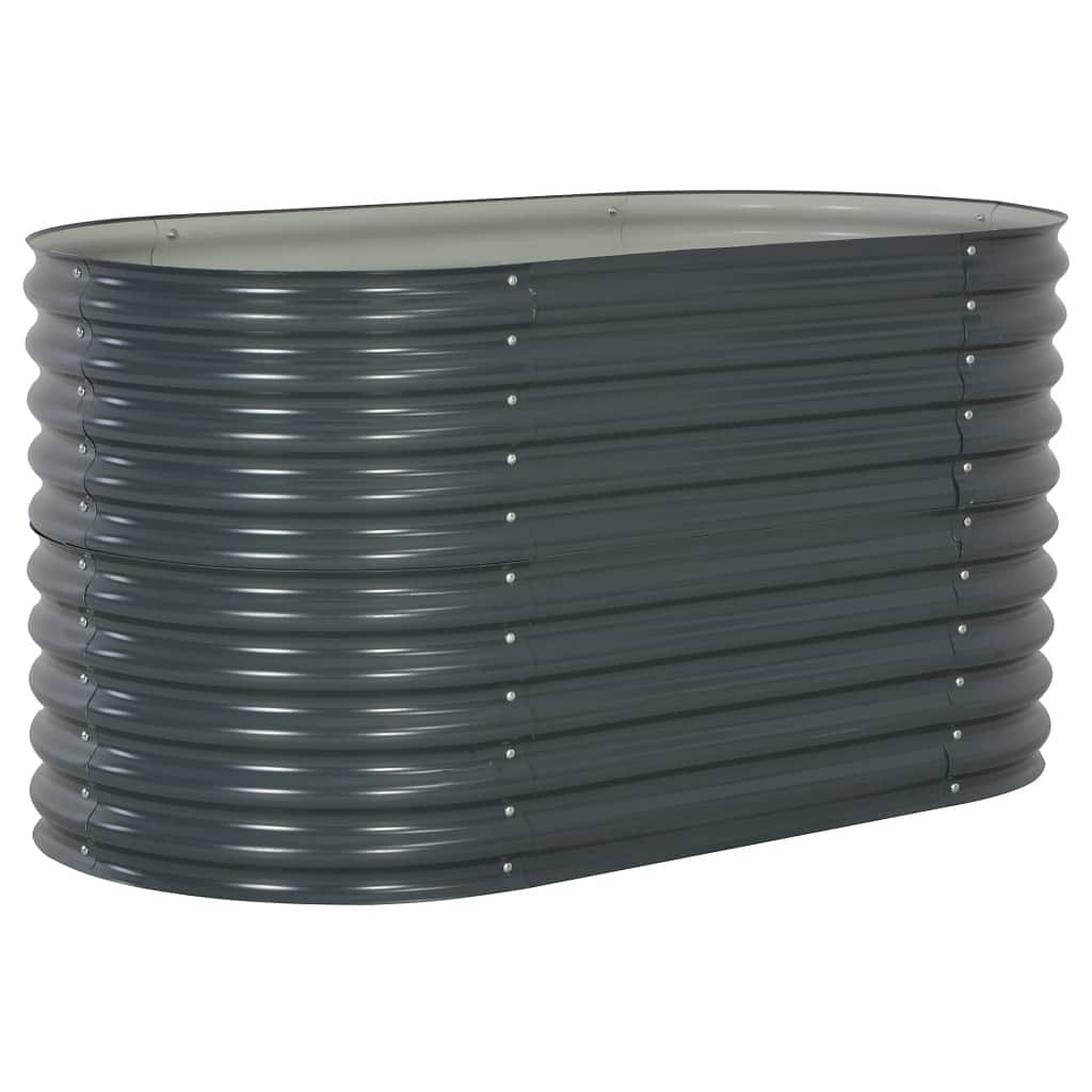 Garden raised bed grey galvanized steel 63 x 31.5 x 31.9 in