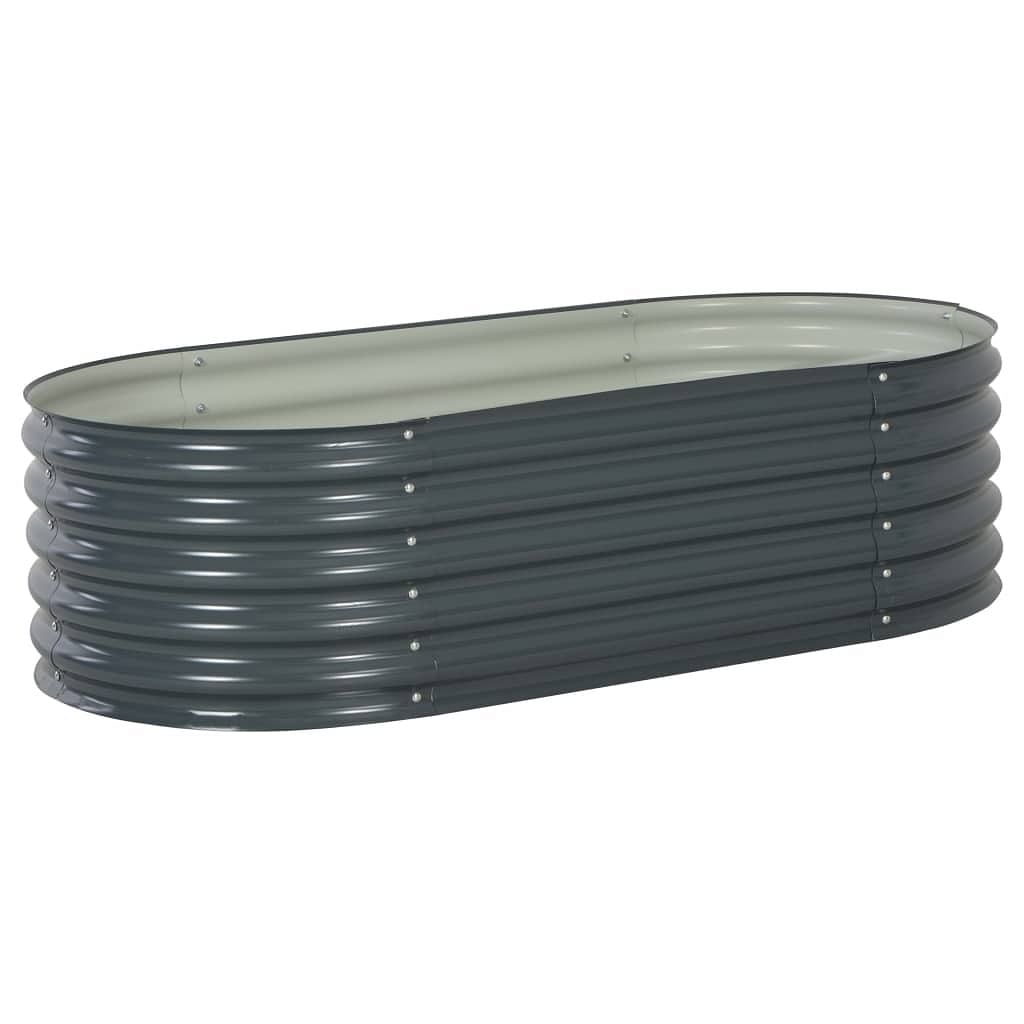 Garden raised bed grey galvanized steel 63 x 31.5 x 17.3 in