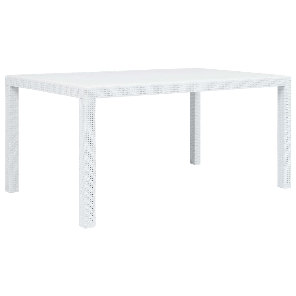 Garden table white plastic 59.1x35.4x28.3 in durable