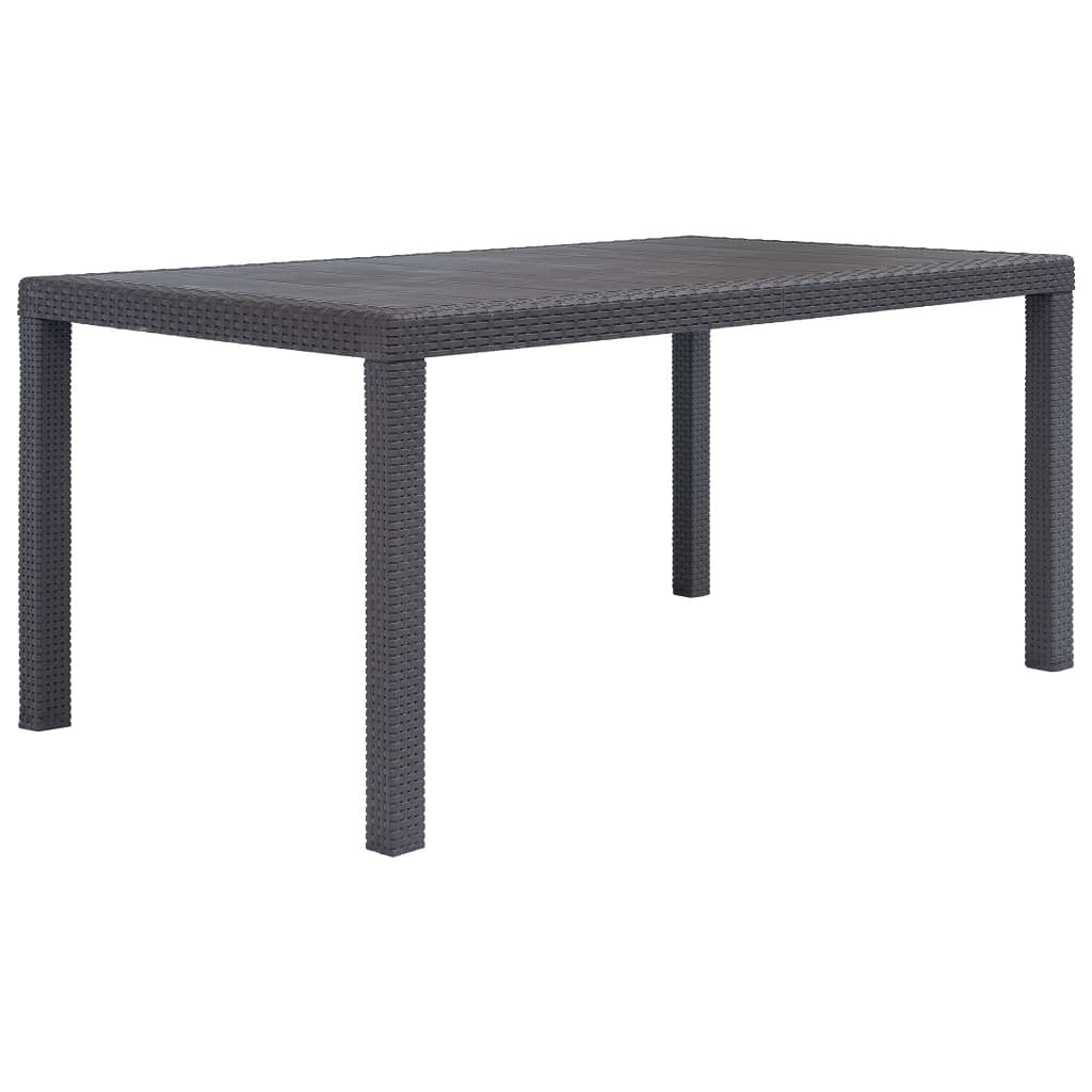 Garden table brown plastic 59.1 x 35.4 x 28.3 in durable