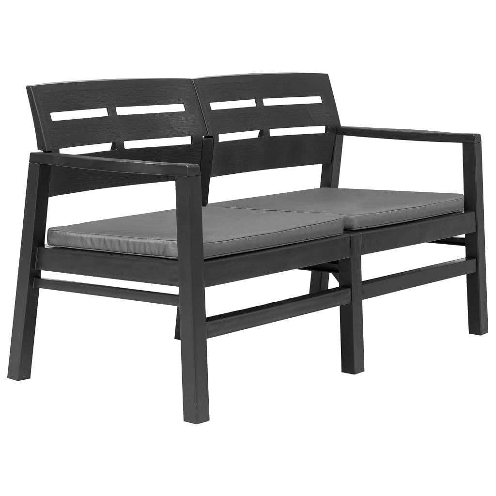 Patio bench anthracite plastic standard durable