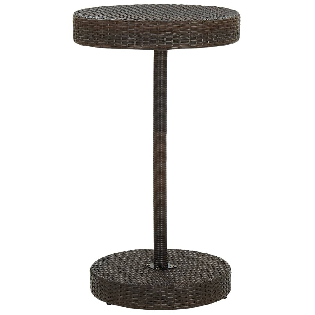 Garden table brown pe rattan counter height durable bar table