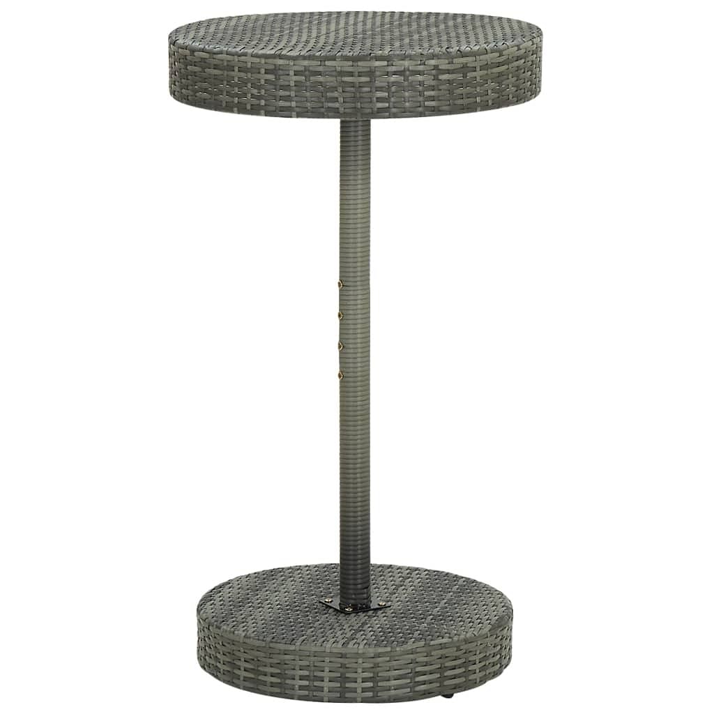 Garden table grey pe rattan, powder-coated steel medium durable