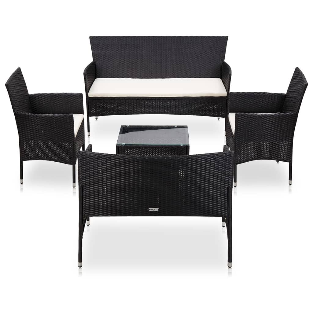 Sofa set black and cream white