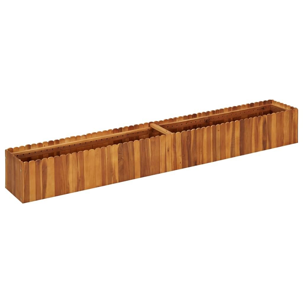Raised bed natural wood solid acacia wood 78.7 in long durable