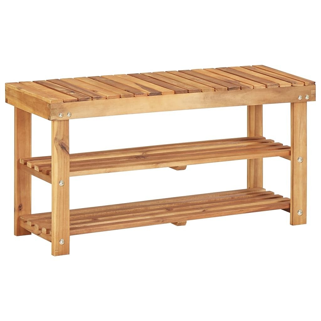 Shoe rack natural wood solid acacia wood medium shoe rack