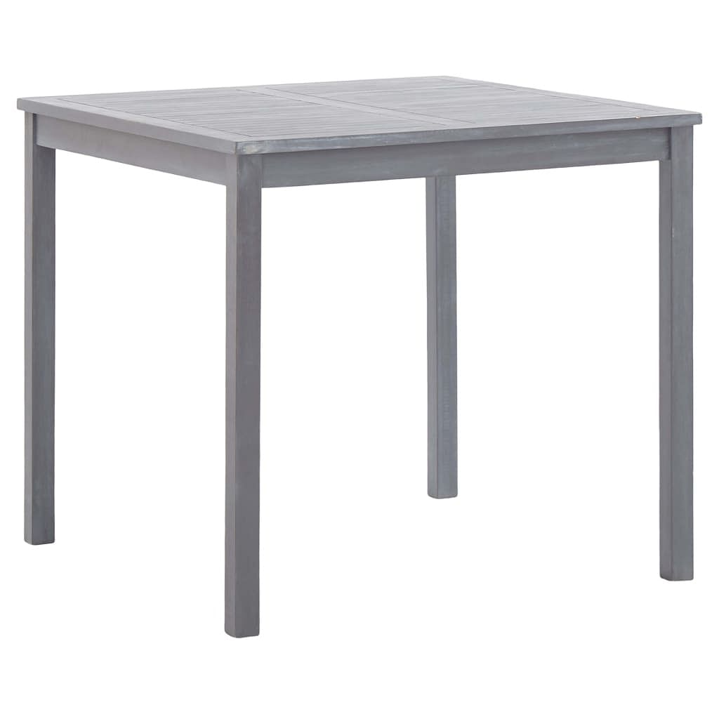 Dining table grey solid acacia wood 31.5x31.5x29.1in durable