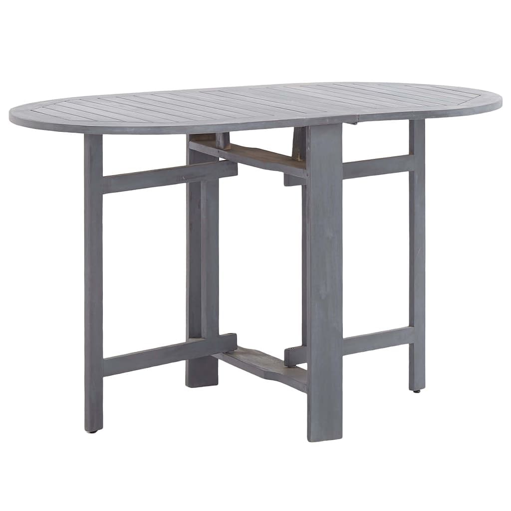 Dining table grey solid acacia wood medium foldable