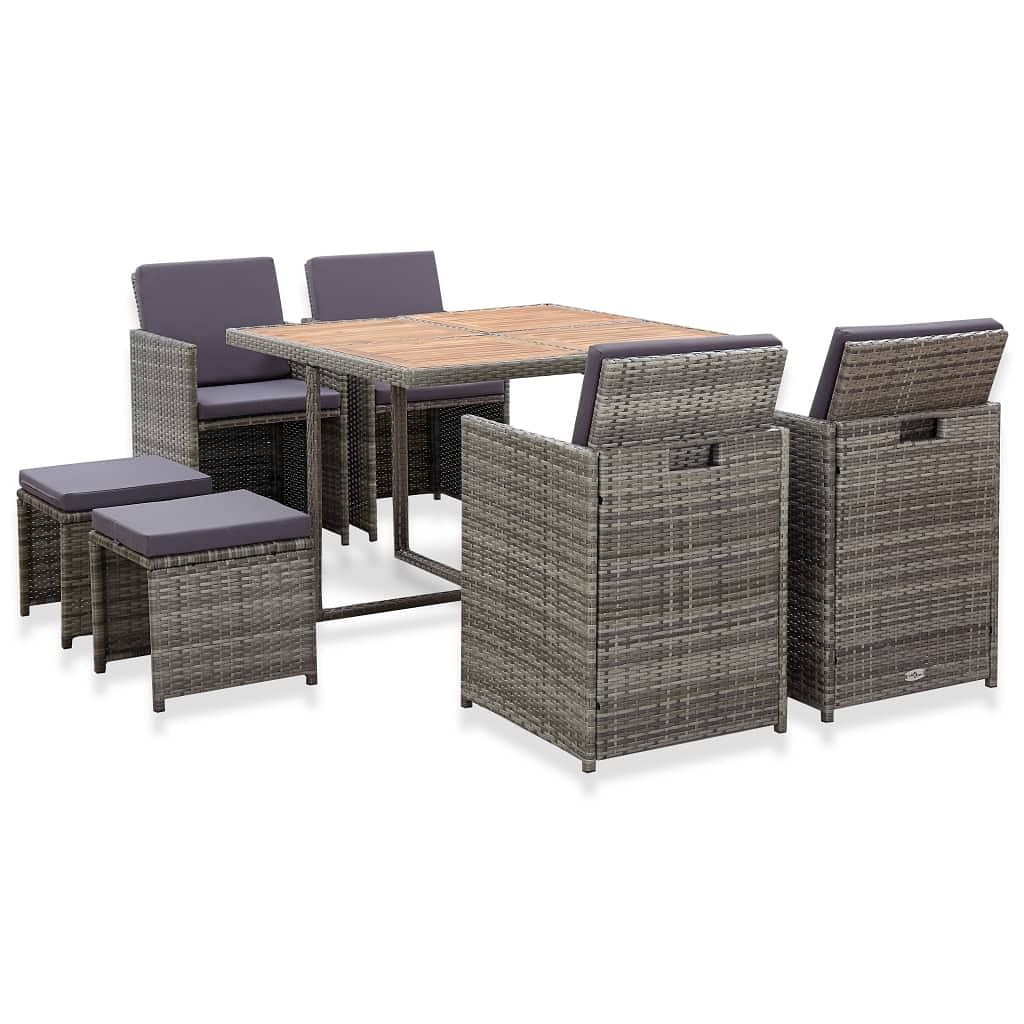 Outdoor dining set anthracite and grey