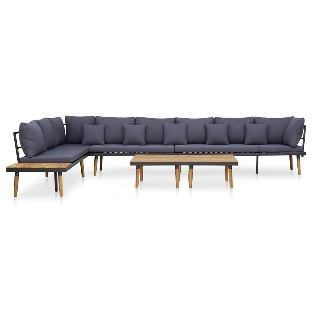 Garden lounge set natural wood solid acacia wood large seats many