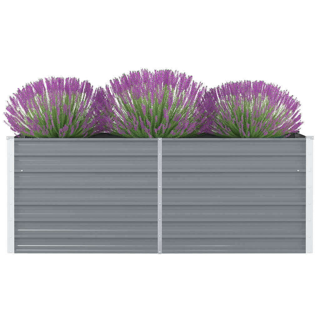 Raised garden bed grey galvanized steel 63 x 31.5 x 17.7 in
