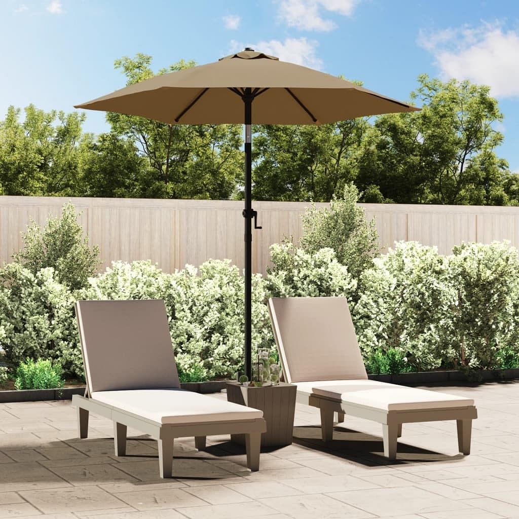 Garden parasol taupe and dark grey polyester 78.7 in diameter