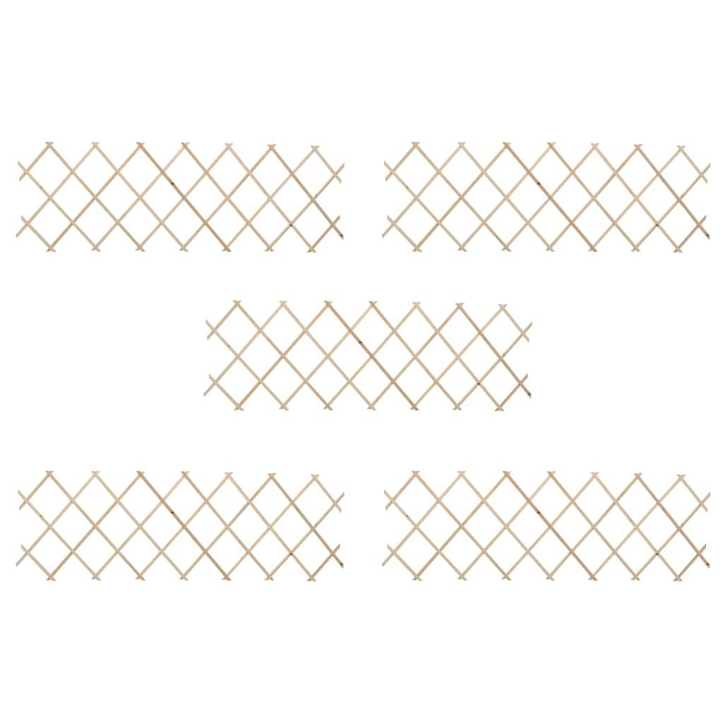Trellis fences 5 pcs firwood 70.9"x23.6"