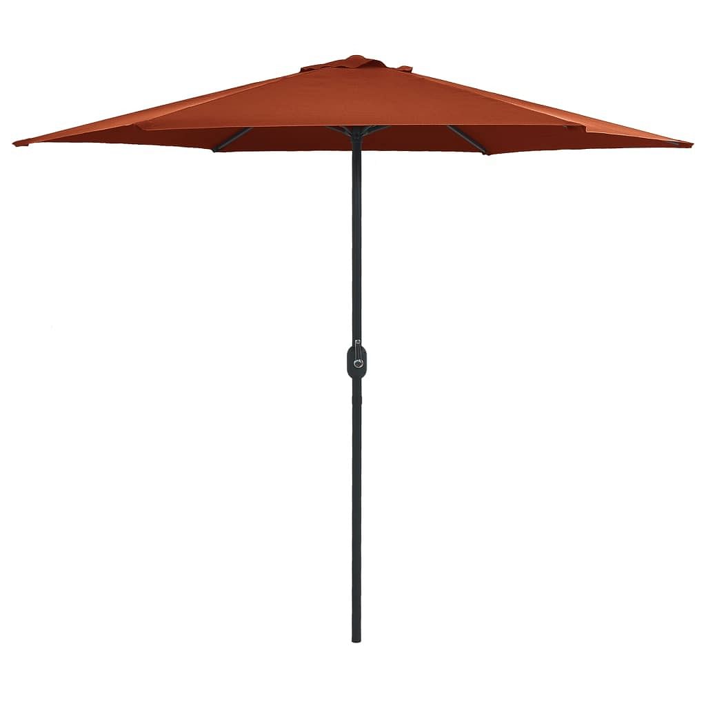 Garden parasol terracotta polyester, aluminum large collapsible