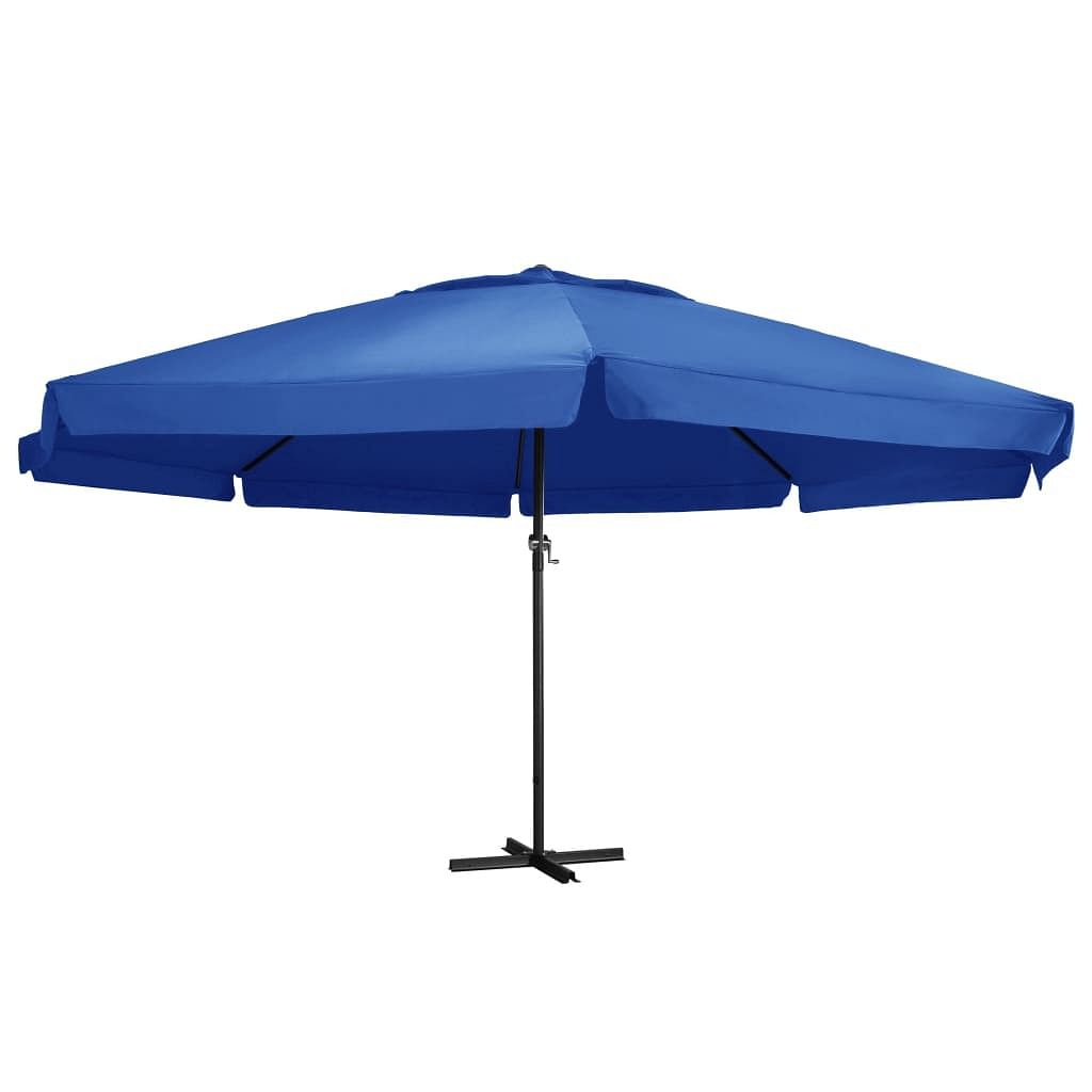 Garden parasol azure blue polyester with pa coating large