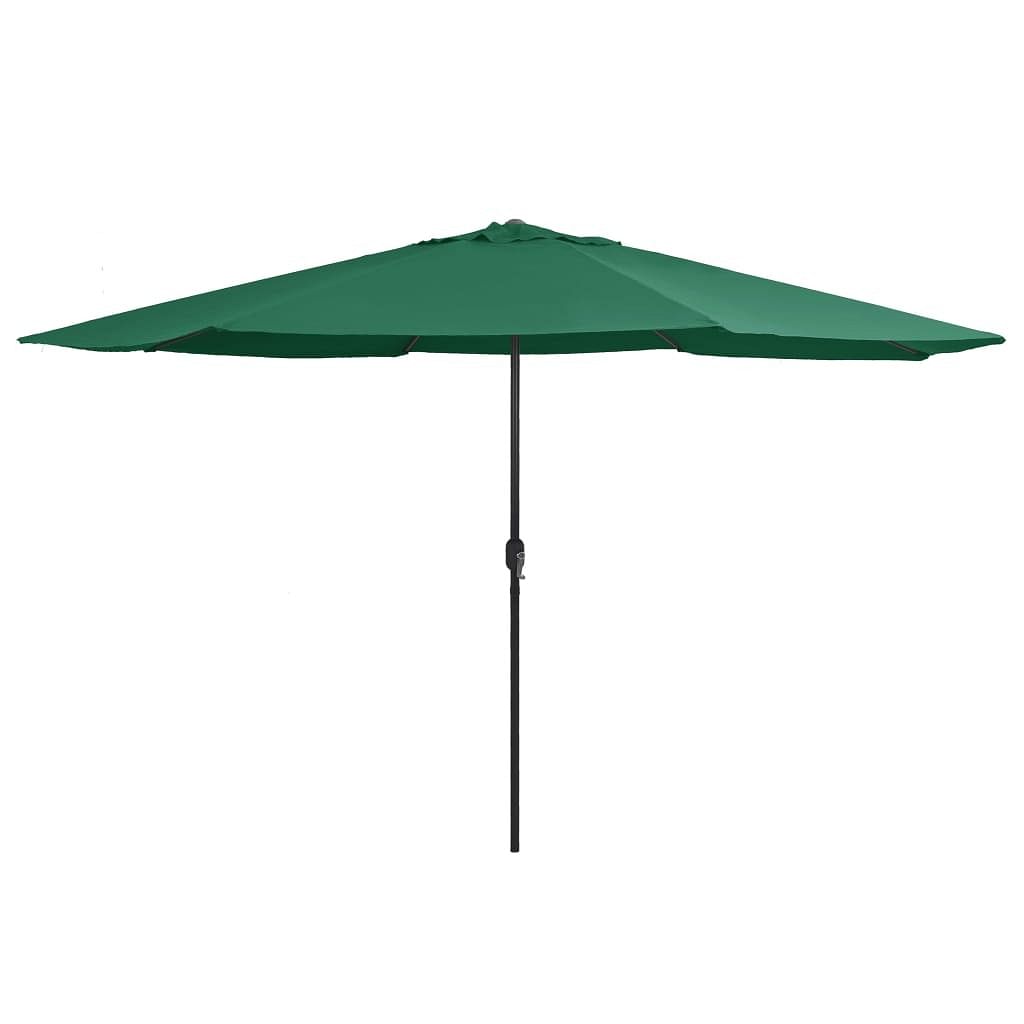 Garden parasol green polyester, metal large tiltable