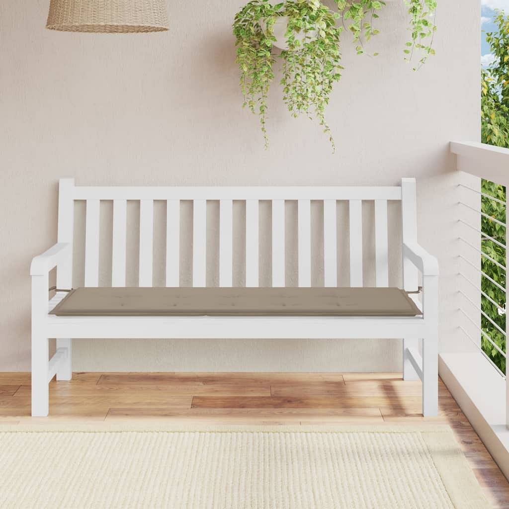 Garden bench cushion taupe 100% polyester 59.1 x 19.7 x 1.6 in