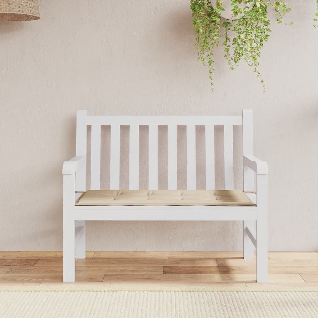 Garden bench cushion beige oxford fabric, foam fiber 39.4 x 19.7 in