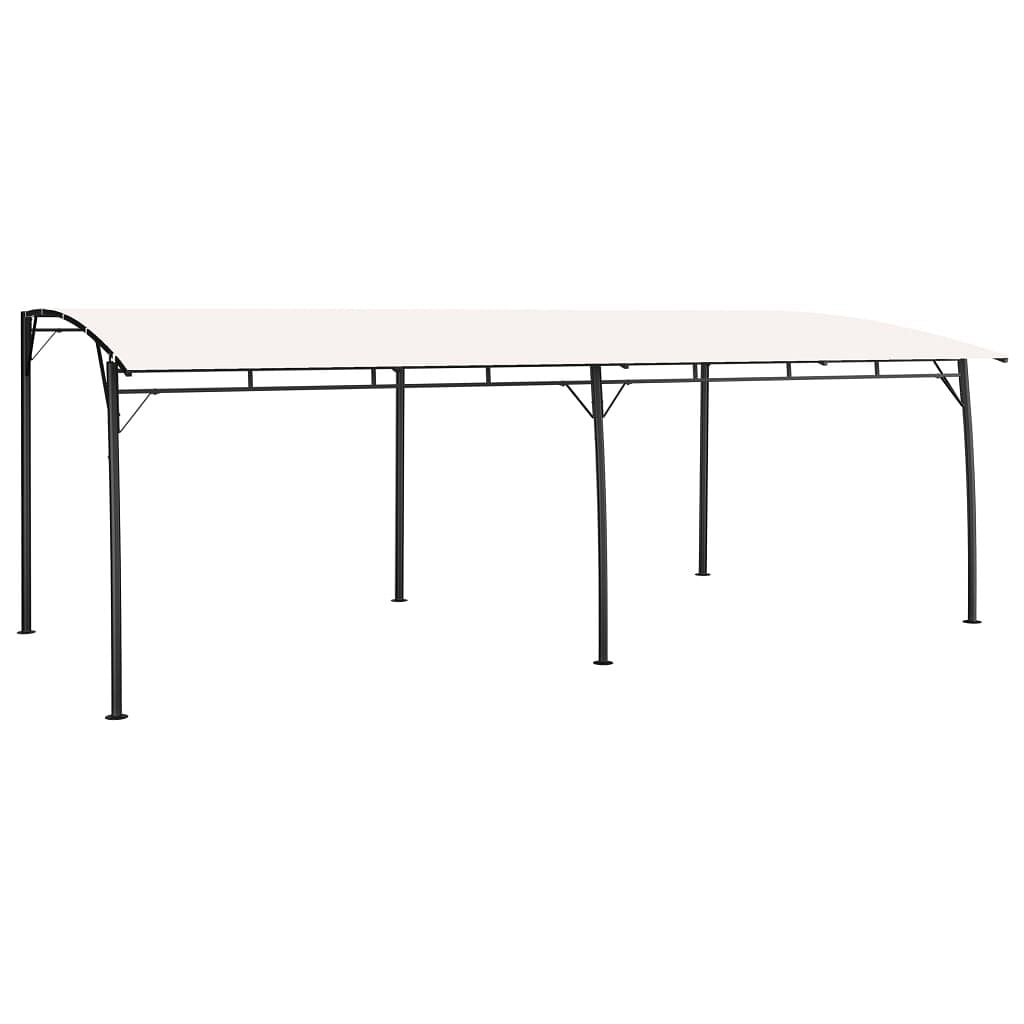 Sunshade awning cream powder-coated steel, 100% polyester