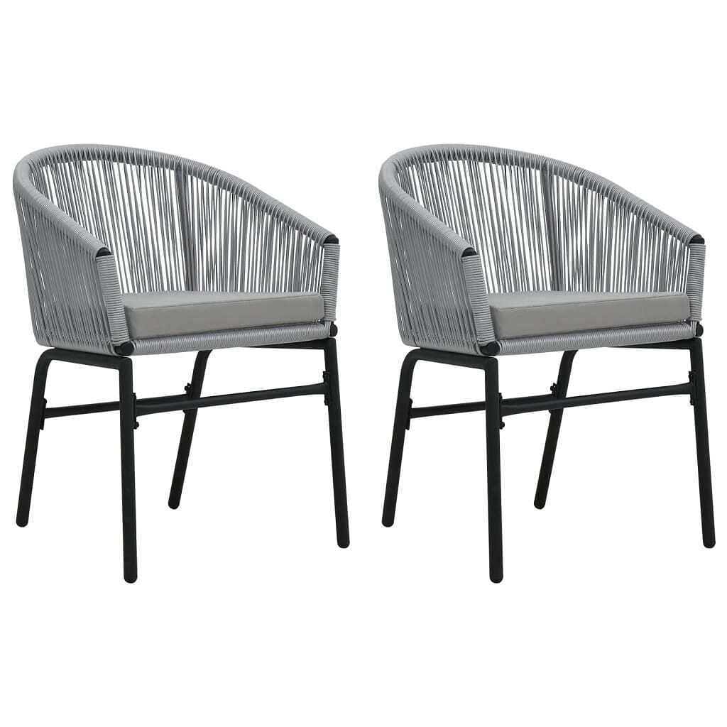 Outdoor chair set of 2 anthracite pe rattan standard