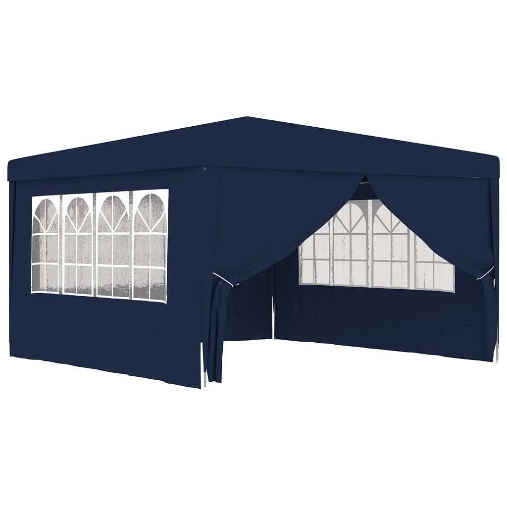 Party tent blue polyethylene, steel large foldable party tent
